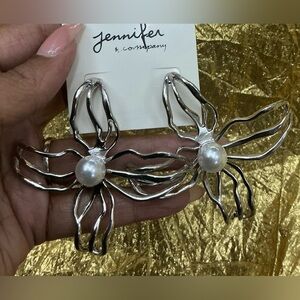 Silver Floral Earrings